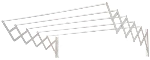 Cuncial , stendibiancheria da parete allungabile, 100 cm, realizzato in alluminio ad alta resistenza, misure: 100 x 23 x 71 cm, appendiabiti pieghevole, appendiabiti per interni ed esterni