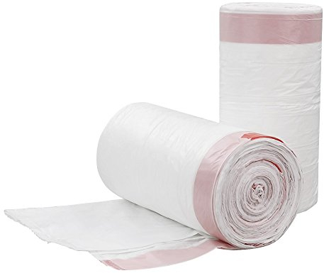 Cadineer Drawstring Bin Liners 40 Liter, White Bin Bags, 120 Counts