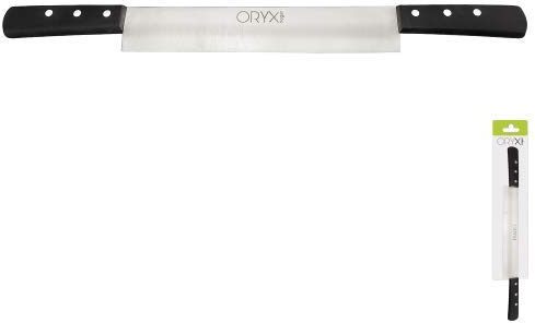 ORYX Cuchillo Grenoble Quesero 2 Mangos Hoja Acero Inoxidable 25 cm. Negro