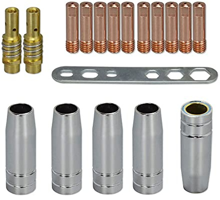 RIVERWELD MB15 15AK Kontaktstips 1.2mm M6 & Tips Holder DiFuser & Shield Cup & For MB15 15AK MIG WELDING TORCH 18PCS