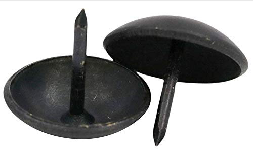 Fenggtonqii Clavos redondos de cabeza grande de 19 mm de diámetro, color negro, pátina (paquete de 50 unidades)
