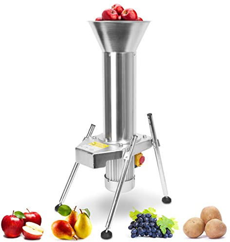 STREND PRO Obsthäcksler Edelstahl mit 1100W/2800rpm motor - Obsthäcksler Elektrisch fur Kartoffeln/Obst und Beerenmühle - Rübenmühle/Obstmühle Elektrisch für müheloses Hacken - Obstmühle Edelstahl