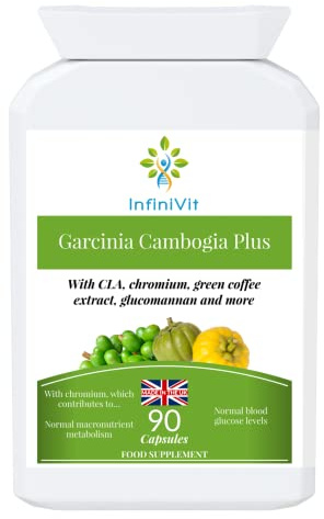 InfiniVit Garcinia Cambodia Plus with Conjugated Linoleic Acid, Chromium, Green Coffee Extract, Glucomannan,Kidney Bean and Cinnamon - for Healthy Weight Management