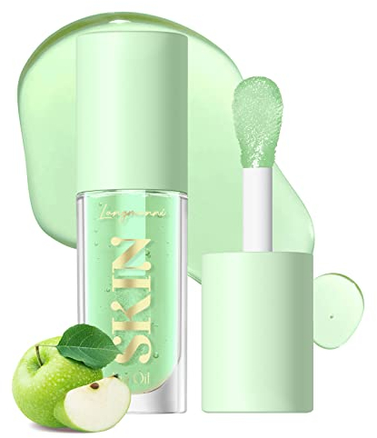 Lip Plumper Gloss Huiles à lèvres, gloss à lèvres cristallin transparent, gloss à lèvres hydratant, gloss à lèvres hydratant, gloss à lèvres brillant et sexy, gloss à lèvres (#POMME VERTE)