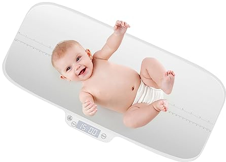 GOPLUS Digitale Babywaage, Tierwaage mit 30kg Tragkraft, 2g Genauigkeit, LED-Display, Tara- & Holdfunktion, Digitalwaage mit 60cm Skala für Neugeborene Kleinkinder Haustiere