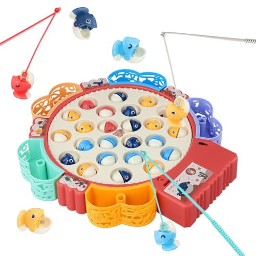 Magnetic Fishing Game for Kids, Fish Toys for Children, 3 4 5 Years Old Boys Girls Educational Toys, Boys Girls Kids Gifts Musical Fishing Rod Set, Toddler Toys Role Play Game for 3+ Years Old
