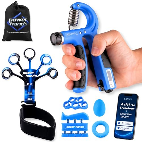 POWER HANDS - Hand Grip Musculation Main – Appareil de Musculation Avant Bras et Poignet – Grip Trainer pour Renforcement Musculaire & Rééducation – Pince de Musculation Réglable pour Homme et Femme