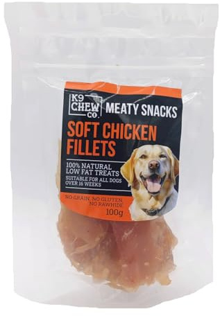 100g Meaty Snacks Soft Chicken Fillets 100% Natural Low Fat Dog Training Treats