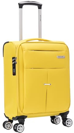 Cabin Suitcase Carry Suitcase 20 Lightweight 4 Wheels Spinner 3-Digit Combination Lock Soft Shell Luggage Hand Luggage Flight Bag for EasyJet Ryanair Birtish Airways and All Other Airlines 55x35x21
