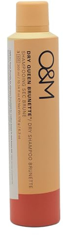 O&M Dry Queen Brunette Trockenshampoo (300ml) – Für mittel- bis dunkelbraunes Haar – Sofortige Frische & Volumen – Ohne Sulfate & Silikone – PETA-zertifiziert, vegan & tierversuchsfrei