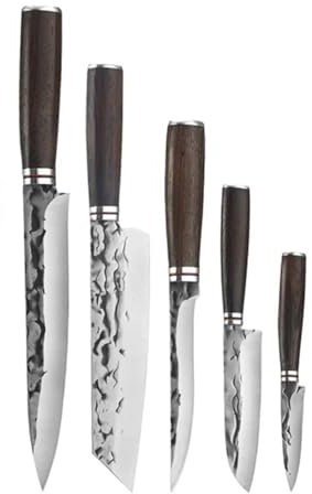 Cuchillo Santoku for filetear pescado, juego de 1 a 10 cuchillos japoneses, herramientas de corte for cortar, pelar y cortar salmón, sushi, cuchillo for carne(5pcs B)