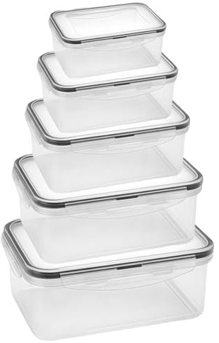 WANDGU 5er Set Mikrowellen Geschirr Mikrowellengeschirr mit Deckel PP Material(300ml 600ml 1000ml 1800ml 2800ml), Vorrats Dose Aufbewahrung zum Erhitzen, Aufbewahrungsbox für Lebensmittel, BPA frei