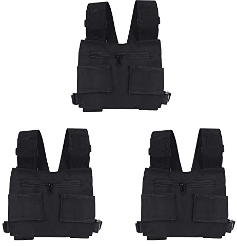 Iyalezirk 3 x bröstficka seleväskor för Walkie Talkie Radio Pack Ryggsäck Två W