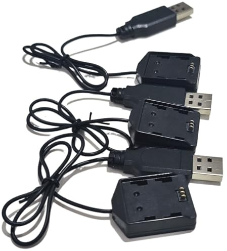 LINGOZS para 3 Unidades de Piezas cuadricóptero RC 4D-V2 Mini Drone V2: batería Litio y Cable Carga USB