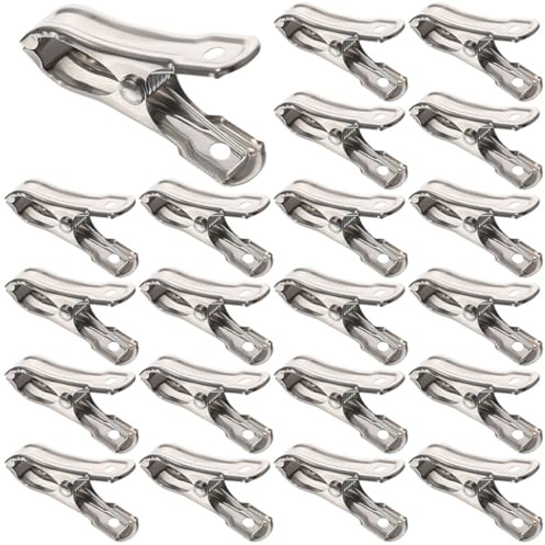 MAGICLULU 30 Pezzi Clip Antivento in Acciaio Inox 5,5 Cm Molla per Giardino e Serra, Morsetti per Asciugatura Calzini e Fissaggio Coperte, Clip Leggere e Portatili per Uso Esterno