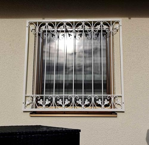 Fenstergitter Schmiedeeisen Metall Ziergitter Einbruchschutz Monaco-Z80/150 Feuer Verzinkt Höhe 80 cm Breite 150 cm