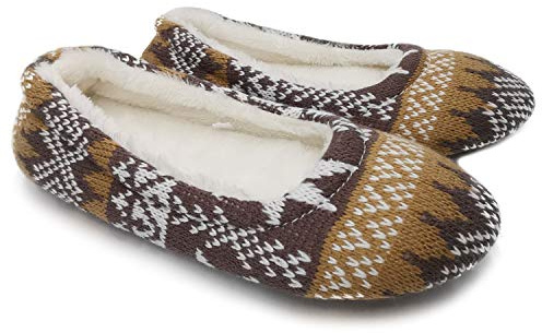 ofoot Calze da Donna, Pantofole da Ballerina, Scarpe da Ballo per Donna, Tomaia in Morbido Cashmere con Suola Antiscivolo in Morbida Velluto Caldo filata e Suola Antiscivolo