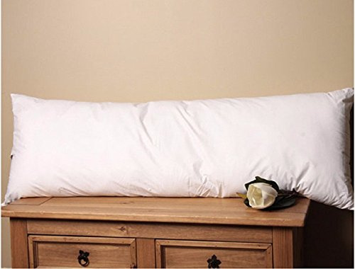 Pair of Bolster 3ft Super King Size Goose Feather & 40% Down Pillows & Free 300 Thread Count Egyptian Cotton Pair of Pillow Cases, perfect for a 6ft wide uk super king size bed by Viceroybedding