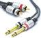 VITALCO Cinch auf 6.3mm Klinke Kabel 10m 2X Male Chinch Stecker zu 2X Grosse Klinke Mono Audio Adapter