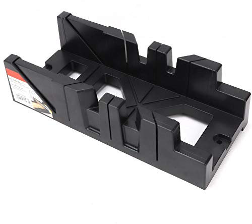 Boîte à onglets en gypse en bois, 11 HIPS Plasitc 0/45/90 degrés Boîte à onglets de serrage avec de coupe inclinée à 45 ° pour scie à main 4 angles de coupe