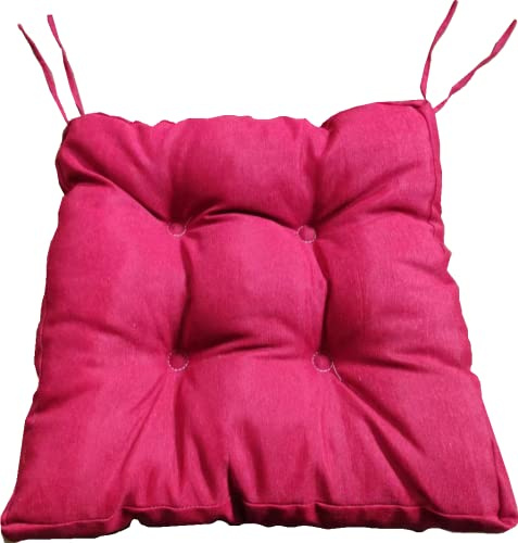 Genérico Cojines para Silla, Acolchados, Relleno de Algodón 5cm, Cómodos y BIandos, Ideal para la Decoración de Cocina y Salón, Comedor y jardín. Fabricados en España (45 x 45 cm, Rojo, 2)