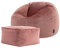 Icon Kingston Sitzsack mit Hocker Samt, Rosa, Sitzsack Erwachsene mit Füllung, Bean Bag, Samt Sessel, Lounge Sessel, Lounge Stuhl, Schlafzimmer, Wohnzimmer, Wohnzimmer Möbel