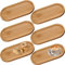 6 bandejas ovaladas de bambú, bandejas de madera pequeñas, para servir platos de madera, posavasos para té, café y pasteles
