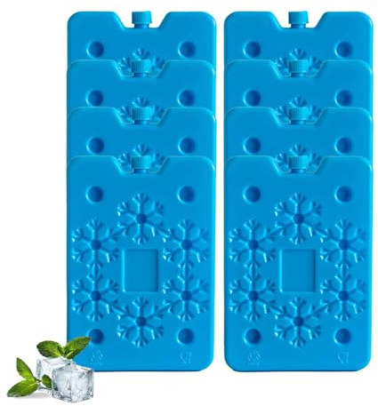sunVigorous Batteria refrigerante per borsa termica – 4/8 pezzi da 400 ml – elemento refrigerante ultra sottile riutilizzabile – Adatto per attività all'aperto da asporto per mantenere il cibo fresco