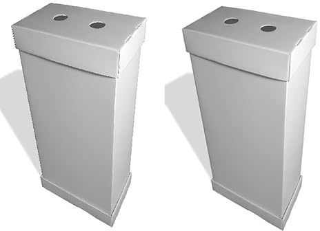 Industrial Strength All Weather 50 Gallon Recycling Box 2 Pack. Corrugated Collapsible Boxes to Collect Recyclable Containers While Camping, Tailgating, Hosting BBQs, Cookouts or Outdoor Parties