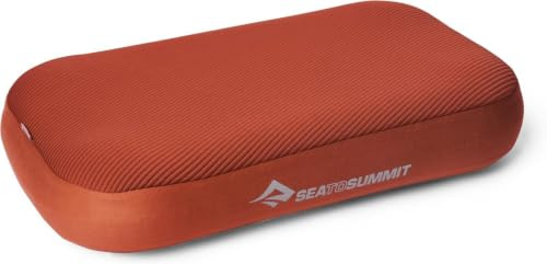 Sea to Summit Aeros Premium uppblåsbar kudde, X-Large, Picante | Ultralätt uppblåsbar resekudde med ett topplager av minnesskum och mjuk stretchstickad utsida ger komfort var som helst