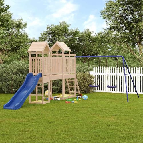 Gecheer Scivolo e Altalena per Casetta da Gioco, Gioco Esterno con Design Modulare in Polipropilene PP e Metallo 259 x 160 x 162 cm for Bambini 3-8 Anni