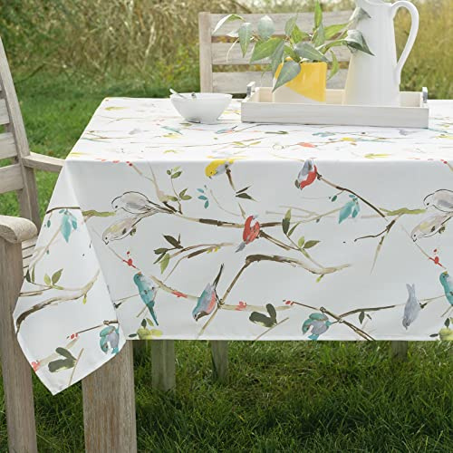 Benson Mills Spillproof Spring/Summer Durable Heavyweight Fabric Indoor Outdoor Tablecloth, Washable Table Cloth for Rectangle Tables, Picnic/Patio Table Covers (60 x 84 Rectangular, Menagerie)