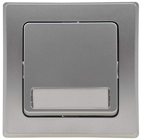 ChiliTec - Campanello con Pulsante Delphi, Adatto per più cornici, Interruttore, Prese USB, Colore: Argento