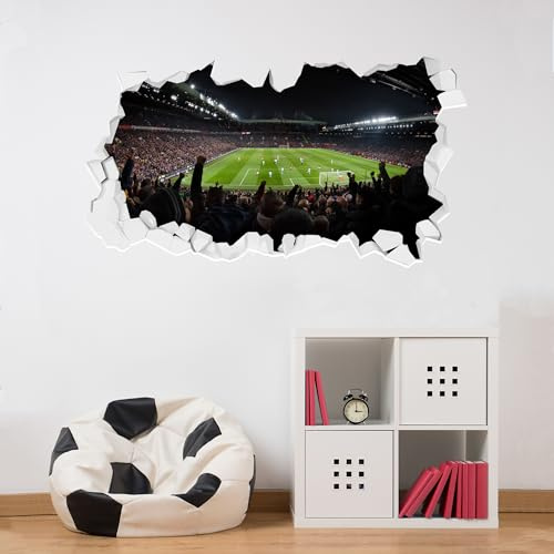 Manchester United Football Club Official Broken Wall Old Trafford Stadium Streford End Goal Wall Sticker Decal Wall Art (120cm x 60cm)