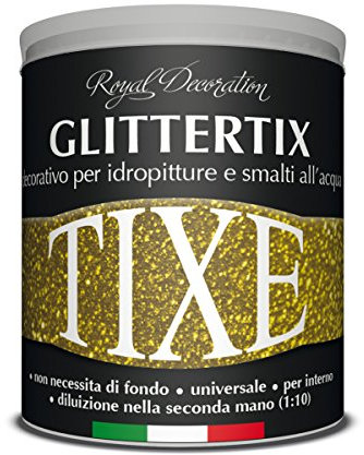 TIXE Glittertix Additivo Glitter per Pittura – Effetto Luminoso e Brillante per Superfici Decorate, Oro 75 ml