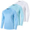 ZENGVEE 3er Pack UV Shirt Herren Rashguard UPF 50+ UV Schutz Shirt Schwimmshirt Herren Lässig Sonnenschutz Sport Tshirt Männer Atmungsaktiv für Wasser Surfen Schwimmen (0618-Blue White Lake-L)