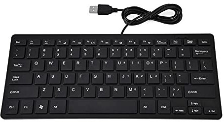 Tastiera Cablata USB per Laptop e Desktop, Una Semplice Tastiera per Computer e Una Tastiera USB Cablata Facile da Usare, 78 Tasti Sottili, Plug And Play Ad Alta Sensibilità per PC Windows(Nero)