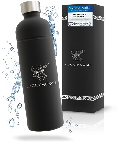 Luckymoose Infinity Edelstahlflasche Wassersprudler 1,25L – Kompatibel mit der LM Infinity Serie, Aarke Carbonator 3 und Brita SodaOne - Umweltfreundlich, bruchsicher & spülmaschinenfest