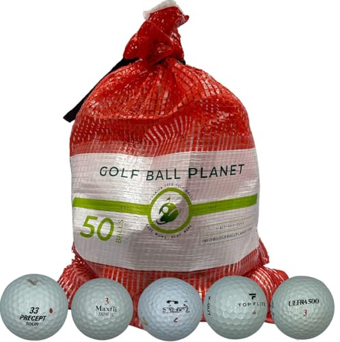 Golf Ball Planet 50 Ball Mesh Bag Hit Away Practice Used Golf Balls