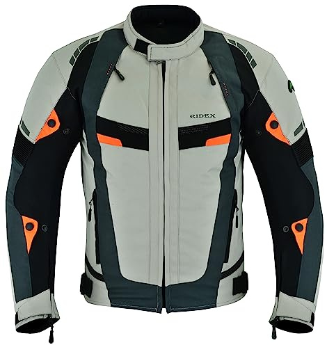RIDEX Mens CJ227 Motorcycle Motorbike Jacket Breathable Waterproof with Armours (as8, alpha, x_l, regular, regular)