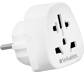 Verbatim World-to-Europe eluttagsadapter WTEU-02, reseadapter för EU-uttag, eurokontakt över hela världen, adapter för kontakt från USA, Storbritannien, England och Australien, 100–250 V