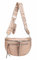 ITALYSHOP24 Damen Tasche Umhängetasche Brusttasche Muster Gürtel Bauchtasche Crossbody Gürteltasche Hüfttasche Crossover Bodybag Schultertasche Handytasche Leder Optik Rosegold