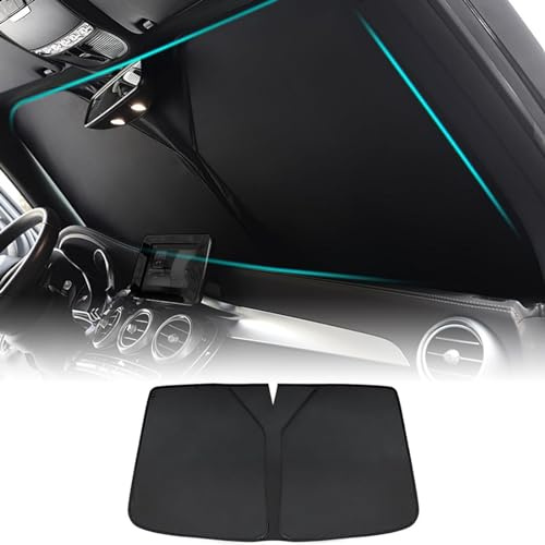 HLBYCSM Parasol para Parabrisas Delantero Plegable para Skoda Kamiq/2019 2020 2021 2022 2023 2024, Parasol Luna de Coche para Protección Solar y Rayos UV Accesorios Coche,Black