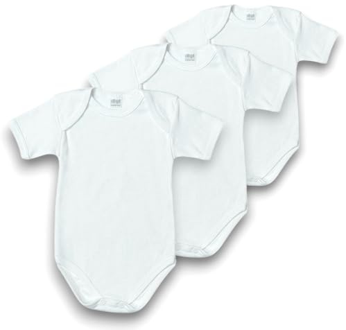 LADY·C (3pz) Body invernali in cotone caldo baby manica corta neonato bimbo bambino (BIANCO, 3 ANNI)