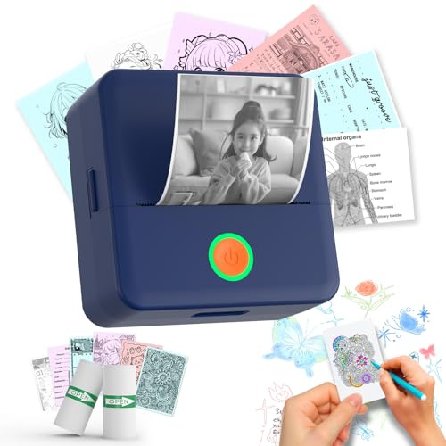 Lovcoyo Etichettatrice, Mini Stampante Etichette Adesive, per Smartphone, Etichette Adesive Scuola Mini Stampante Termica Etichettatrice Personalizzate Bluetooth