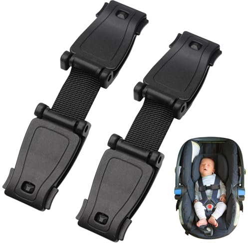 MIHURO 2 Stück Abschnallschutz Kindersitz,Kindersitz Gurtsicherung,Gurtsicherung Kindersitz Auto,Gurtschloss für Autositze Kinderwagen Kinderhochstühle Schwarz,Kindergurt Sicherung Auto