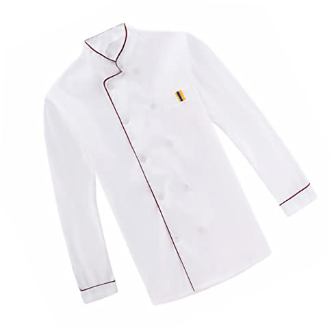 MOBUTOFU Chaqueta de Chef de Manga Larga Unisex en Poliéster Resistente al Desgaste Cuello Mao para Hombre Adecuado en Hotel y Bar