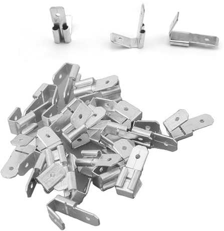 HASLED 80 Stück Kabelschuh 6,3mm - Kabelschuhe Verzinnte Flachsteckhülsen aus Kupfer Doppelte Kabelschuhe mit Abzweigung Flachstecker Quetschverbinder für Auto, Elektrik & Haushalt