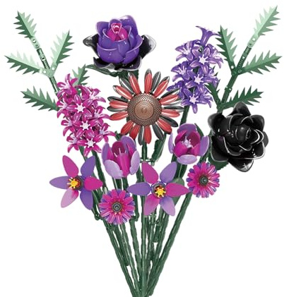 Juego de construcción de Flores, Ramo de Flores Silvestres, Ramo de Flores Artificiales, Compatible con la colección Lego Botanical para Adultos, Mesa de Comedor, decoración de Sala de Estar, Oficina