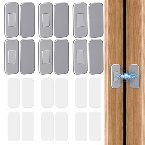 6 Pares Cierre Magnético Puertas Mueble Silencioso, Sin Taladro Acero Inoxidable Cierre de Puerta Ultra Delgado Invisible Imanes Adhesivos Cajones para Cocina Armario Ropero